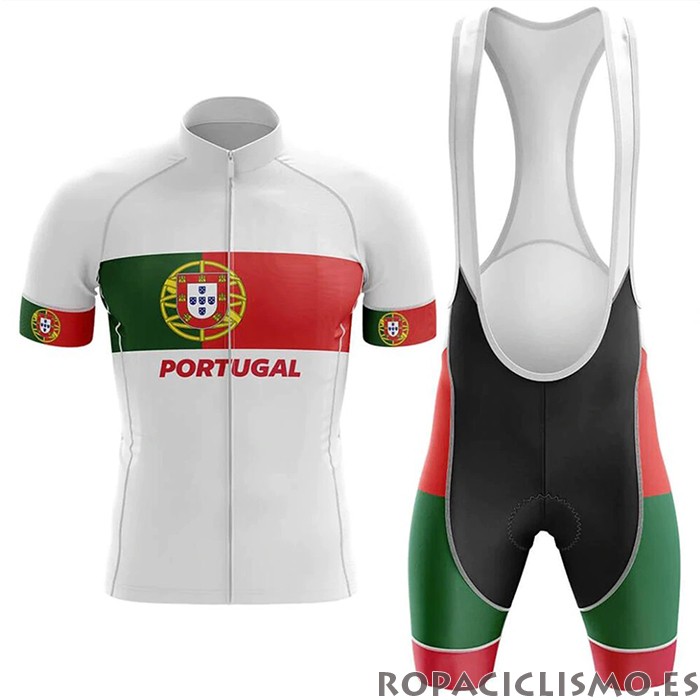 2020 Maillot Campeon Portugal Tirantes Mangas Cortas Blanco Verde Rojo